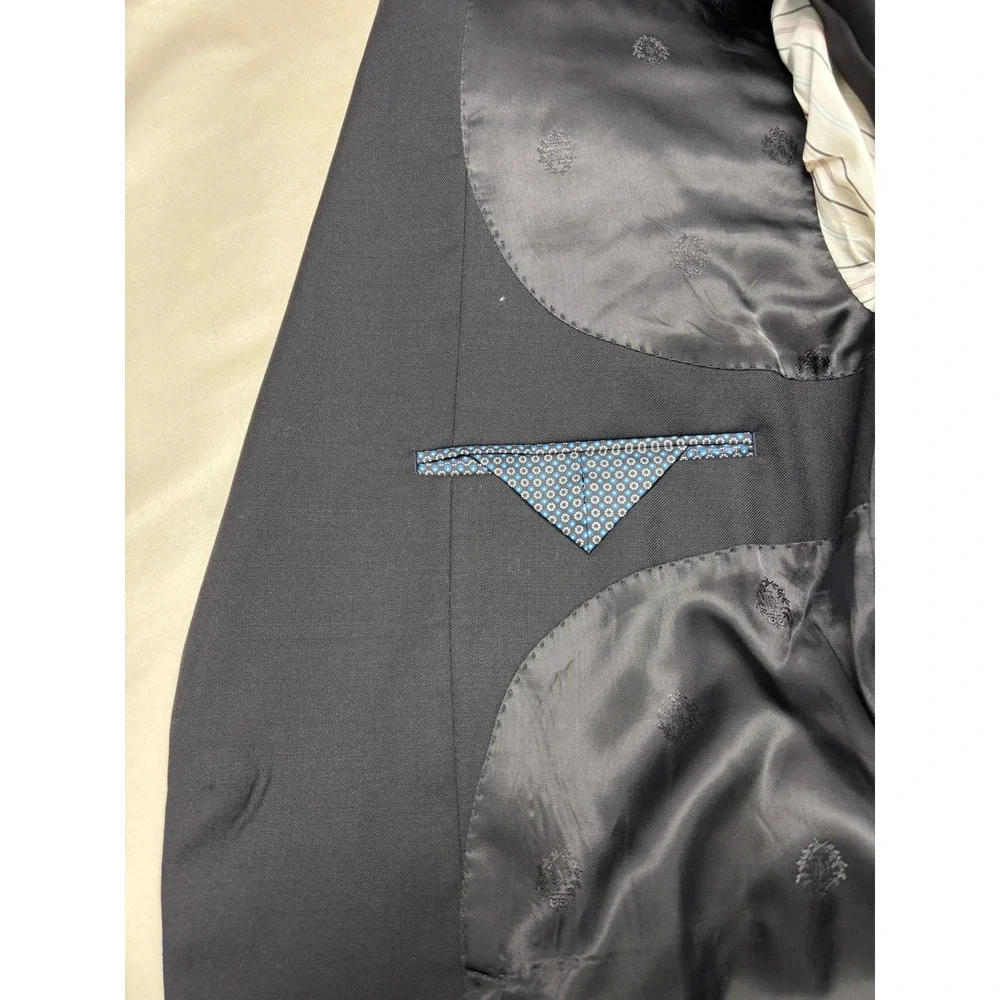 Lauren Ralph Lauren Mens 2-Piece Suit Black Wool Blend 44R W40 L28 Jacket Pants